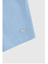 Moodo Bombažna modra bluza s kratkimi rokavi Moodo