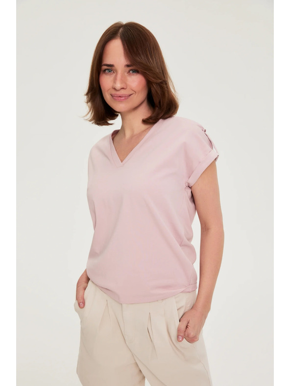 Moodo Majica iz bombaža rožnata Moodo