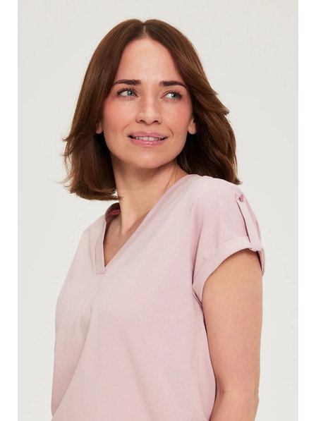 Moodo Majica iz bombaža rožnata Moodo