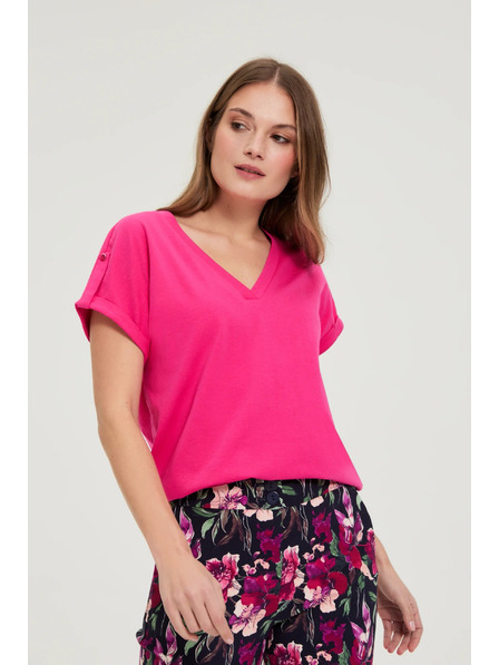 Moodo Majica iz bombaža vijolična Moodo