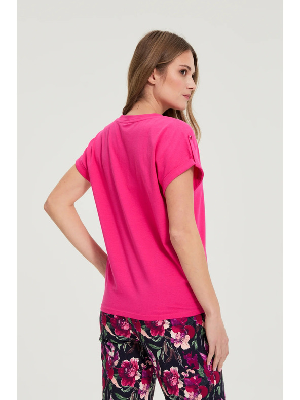 Moodo Majica iz bombaža vijolična Moodo