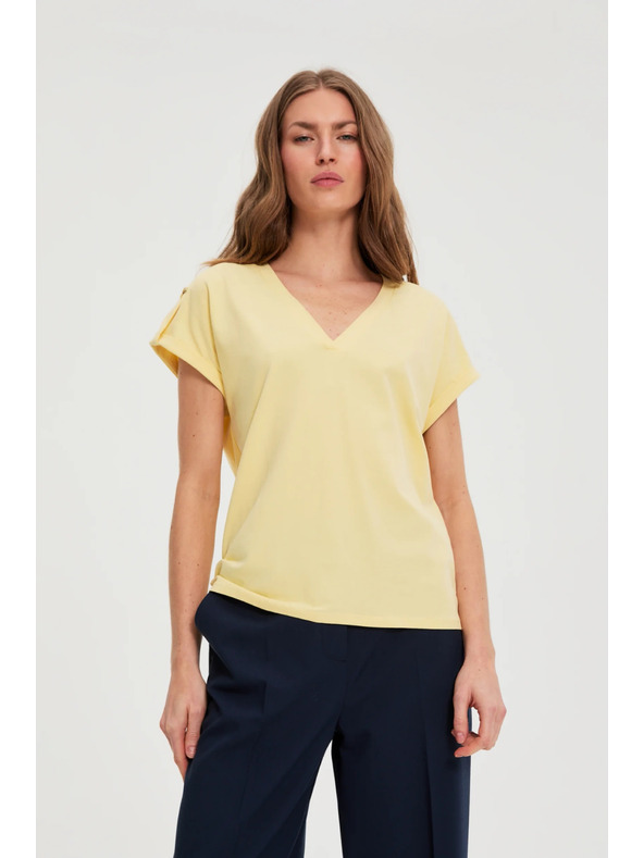 Moodo Majica iz bombaža rumena Moodo