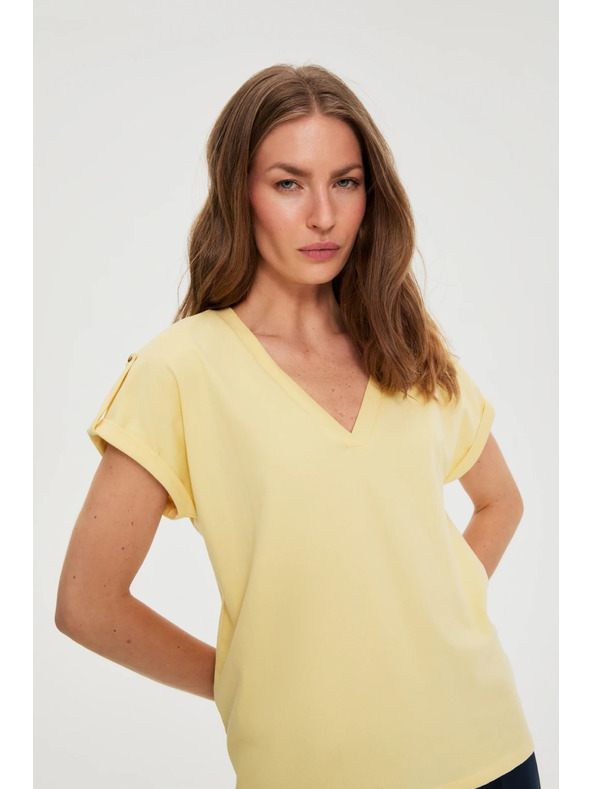 Moodo Majica iz bombaža rumena Moodo