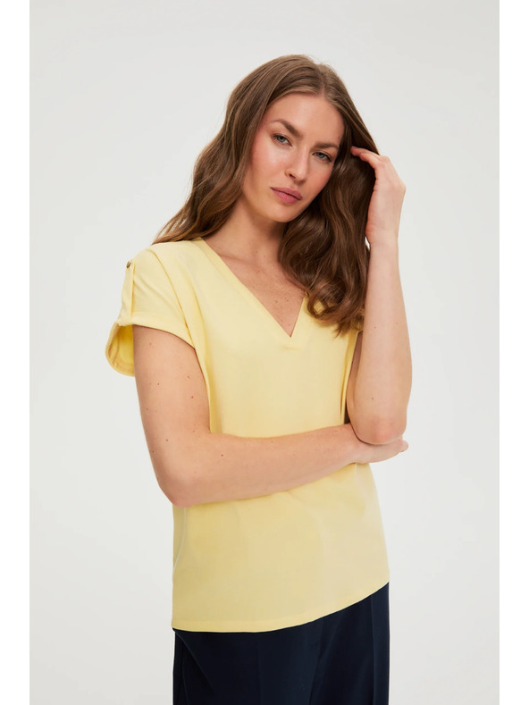 Moodo Majica iz bombaža rumena Moodo