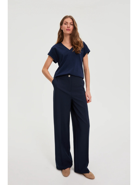 Moodo Bombažna majica temno modra Moodo