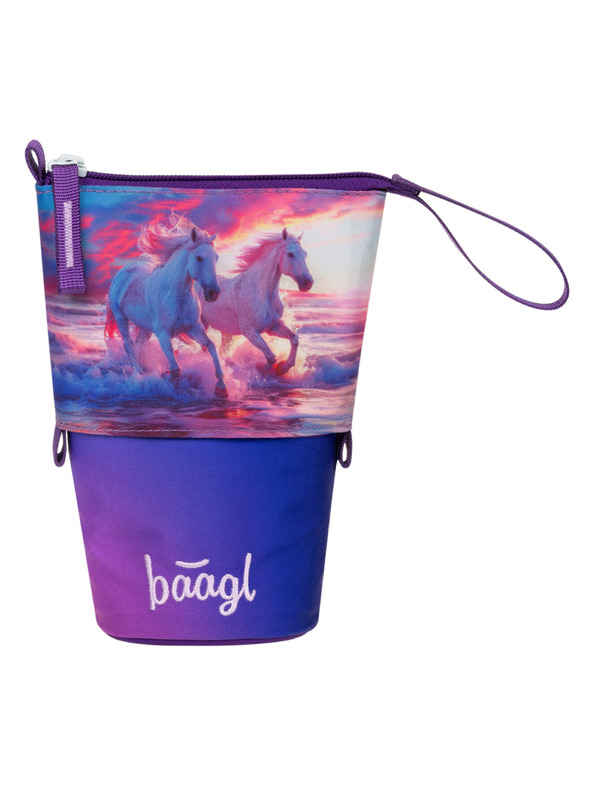 BAAGL  BAAGL Šolski penalik Peščena barva Konji Srce GRS