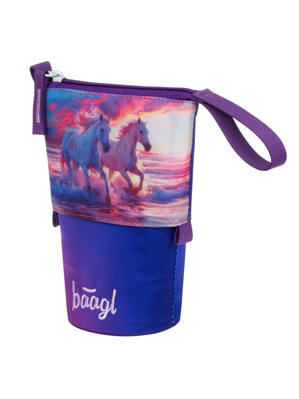 BAAGL  BAAGL Šolski penalik Peščena barva Konji Srce GRS