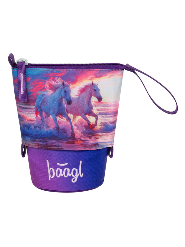 BAAGL  BAAGL Šolski penalik Peščena barva Konji Srce GRS