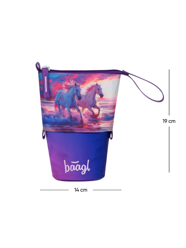 BAAGL  BAAGL Šolski penalik Peščena barva Konji Srce GRS