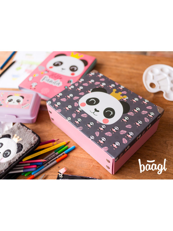 BAAGL  BAAGL Zložljiv šolski kovček Panda s kovinami