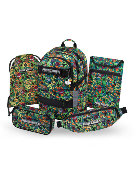BAAGL  BAAGL SET 5 Skate Minecraft Chaos: nahrbtnik, penalik, vrečka, pas, ovoj za prenosni računalnik