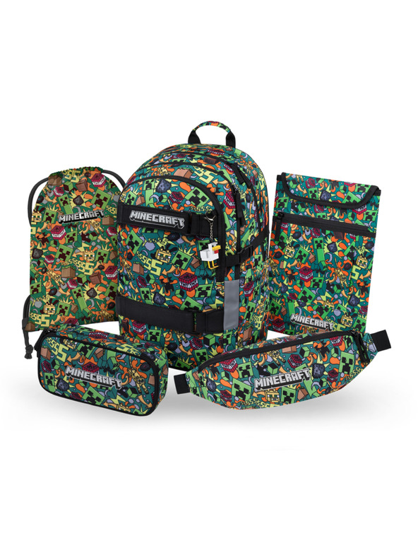 BAAGL  BAAGL SET 5 Skate Minecraft Chaos: nahrbtnik, penalik, vrečka, pas, ovoj za prenosni računalnik