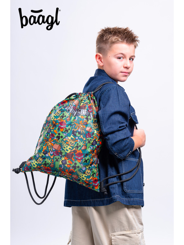 BAAGL  BAAGL SET 5 Skate Minecraft Chaos: nahrbtnik, penalik, vrečka, pas, ovoj za prenosni računalnik