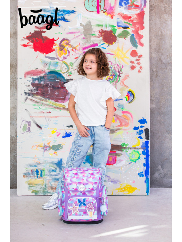 BAAGL  BAAGL SET 5 Ergo Candy: aktovka, pernica, vrečka, predpasnik, denarnica