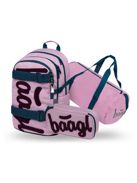 BAAGL  BAAGL SET 3 Skate Rose: nahrbtnik, svinčnik, sportna torba GRS