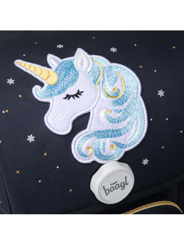 BAAGL  BAAGL SET 3 Ergo Unicorn Gold: aktovka, svinčnik, vrečka