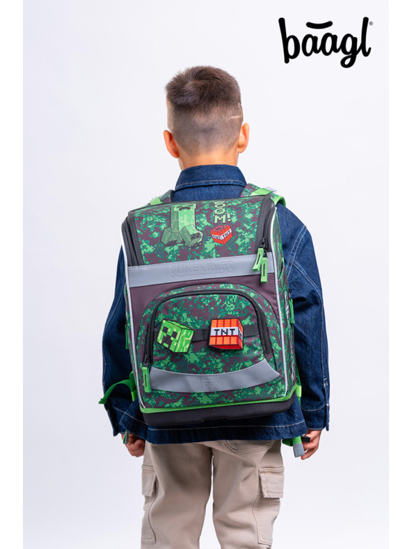 BAAGL  BAAGL SET 3 Zippy Plus Minecraft Boom: aktovka, svinčnik, vrečka