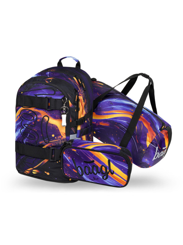 BAAGL  BAAGL KOMPLET 3 Skate Vibe: nahrbtnik, penal, športna torba GRS