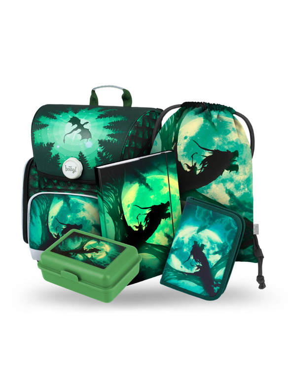 BAAGL  BAAGL 5 SET Ergo Zmaj: aktovka, peresnica, vrečka, mape, škatla