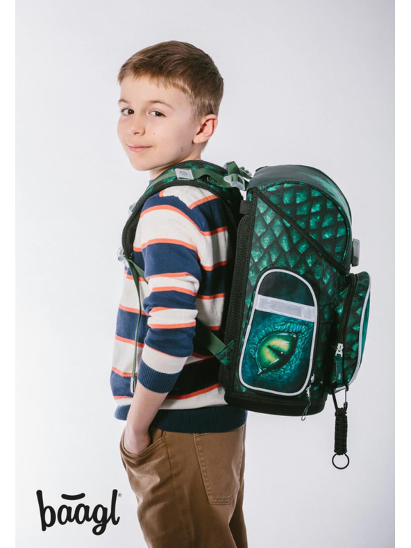 BAAGL  BAAGL 5 SET Ergo Zmaj: aktovka, peresnica, vrečka, mape, škatla