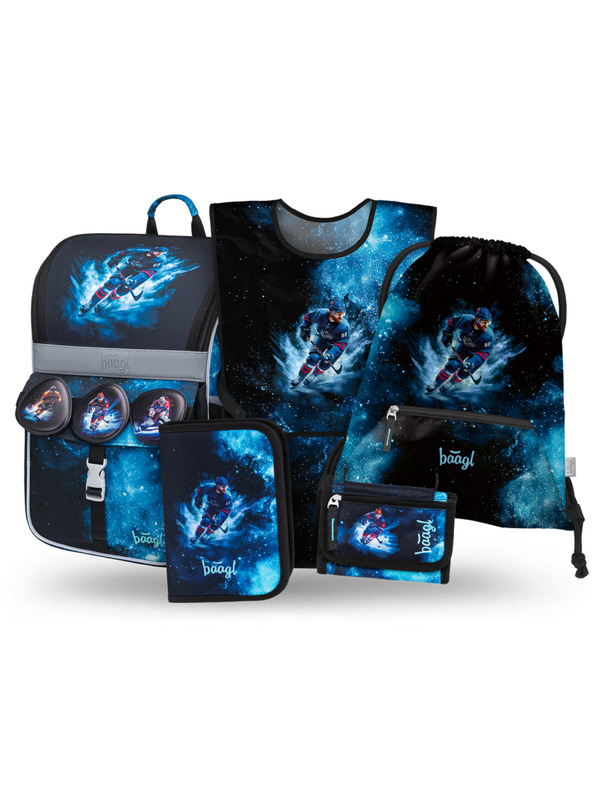 BAAGL  BAAGL SET 5 Zippy Hokej: aktovka, peresnica, vrečka, predpasnik, denarnica