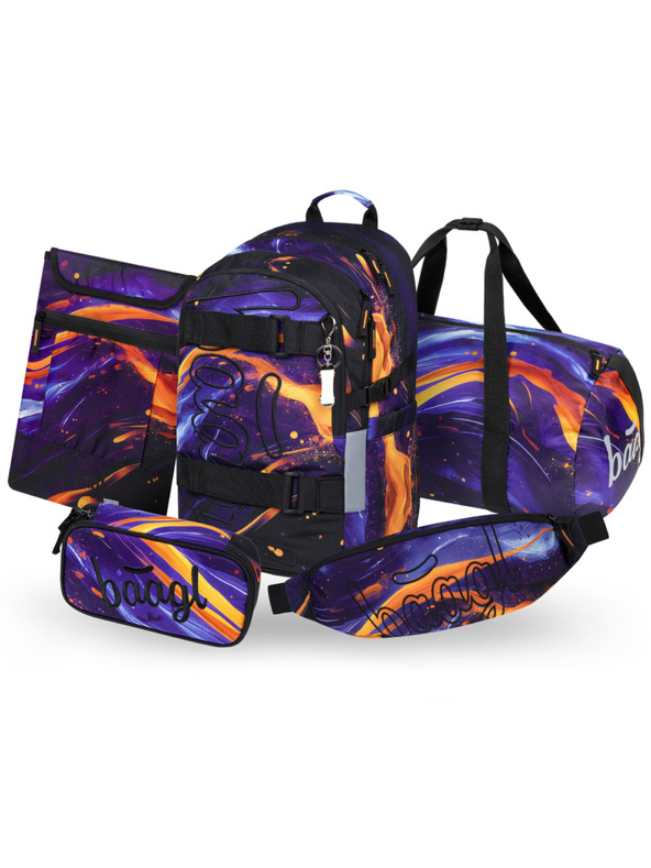 BAAGL  BAAGL SET 5 Skate Vibe: nahrbtnik, penal, športna torba, ledvinka, obal za prenosnik GRS