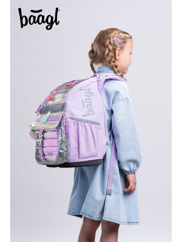 BAAGL  BAAGL SET 5 Zippy Lavender: aktovka, penal, vrečka, predpasnik, denarnica