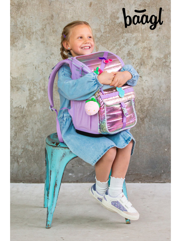 BAAGL  BAAGL SET 5 Zippy Lavender: aktovka, penal, vrečka, predpasnik, denarnica