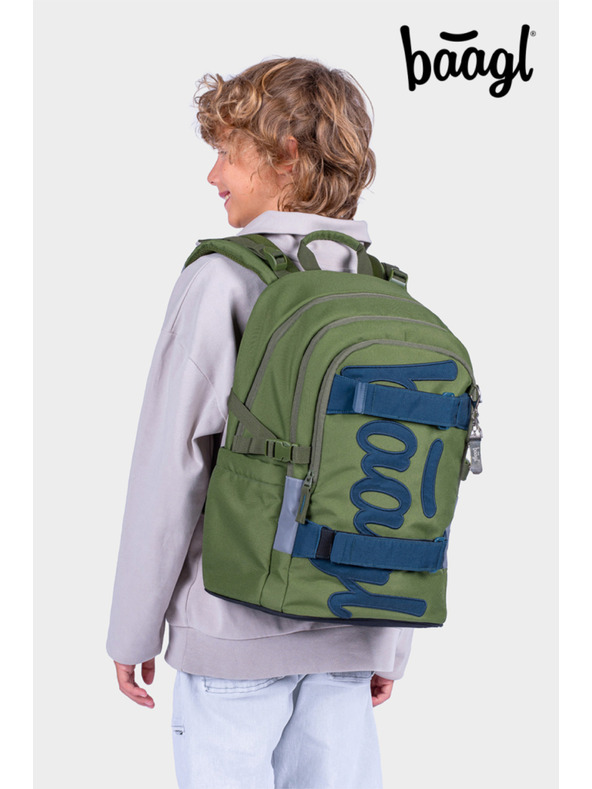 BAAGL  BAAGL SET 5 Skate Olive: nahrbtnik, peresnica, športna torba, ledvinka, ovoj na prenosni računalnik GRS