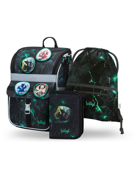 BAAGL  BAAGL SET 3 Zippy Zmaji: aktovka, peresnica, vrečka