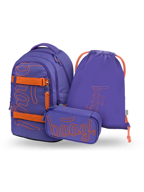 BAAGL  BAAGL SET 3 Skate Max Orange: nahrbtnik, peresnica, vrečka GRS