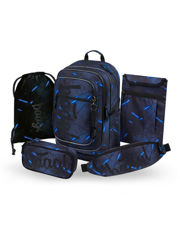 BAAGL  BAAGL SET 5 Cubic Flash: nahrbtnik, peresnica, vrečka, ledvinka, ovoj za prenosni računalnik GRS