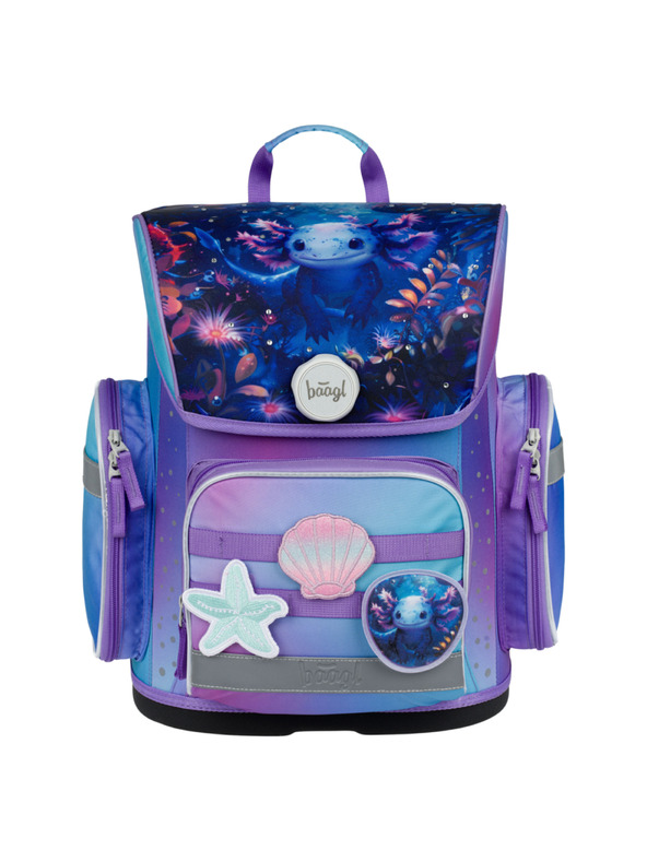 BAAGL  BAAGL SET 5 Ergo Axolotl: aktovka, peresnica, vrečka, predpasnik, denarnica