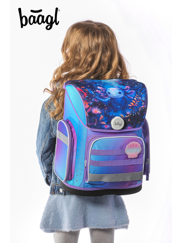 BAAGL  BAAGL SET 5 Ergo Axolotl: aktovka, peresnica, vrečka, predpasnik, denarnica