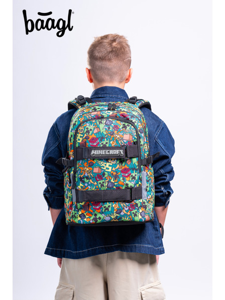 BAAGL  BAAGL SET 3 Skate Minecraft Chaos: nahrbtnik, peresnica, vrečka