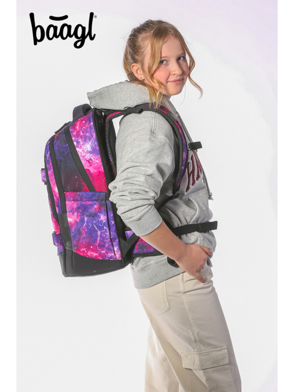 BAAGL  BAAGL SET 5 Skate Max Galaxy: nahrbtnik, peresnica, vrečka, sportna torba, ledvinka GRS