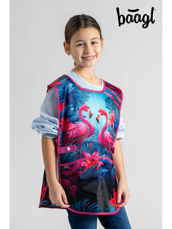 BAAGL  BAAGL SET 5 Airy Plus Flamingoji: nahrbtnik, peresnica, vrečka, predpasnik, denarnica