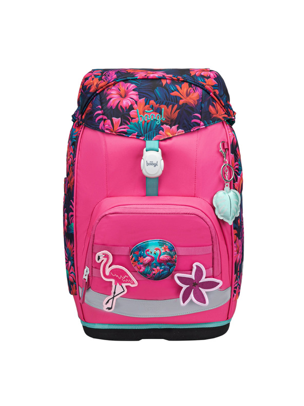 BAAGL  BAAGL SET 5 Airy Plus Flamingoji: nahrbtnik, peresnica, vrečka, predpasnik, denarnica