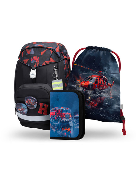 BAAGL  BAAGL SET 3 Airy Plus Reševalci: nahrbtnik, peresnica, vrečka