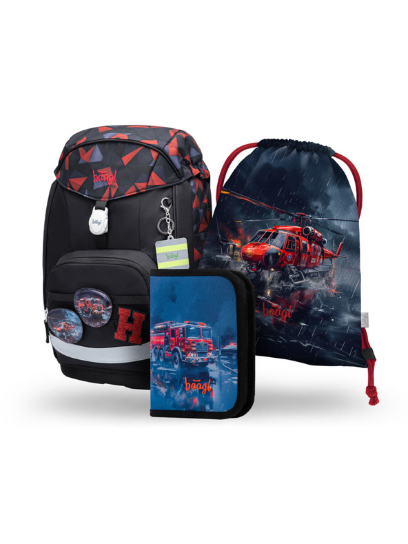 BAAGL  BAAGL SET 3 Airy Plus Reševalci: nahrbtnik, peresnica, vrečka