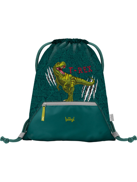 BAAGL  Zelena torba z žepom Baagl T-Rex