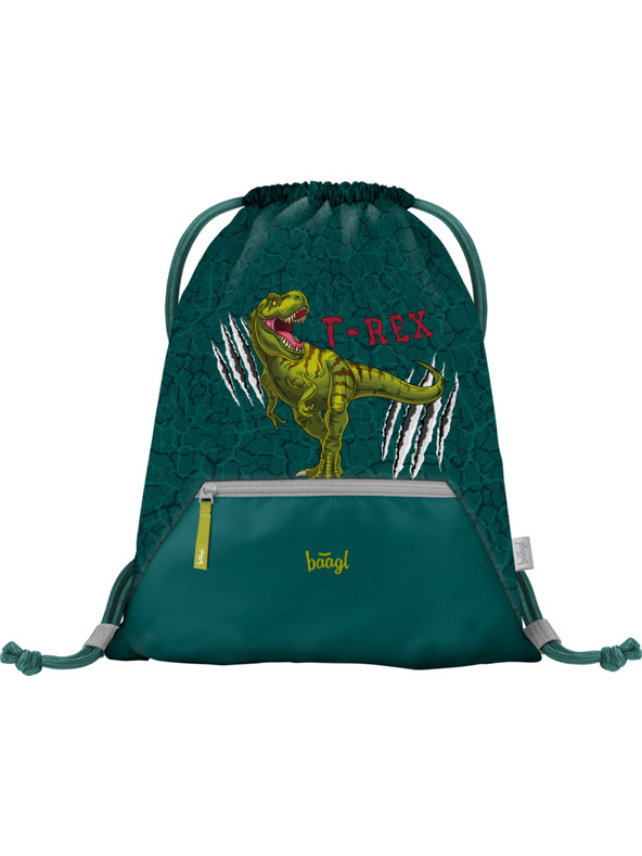 BAAGL  Zelena torba z žepom Baagl T-Rex