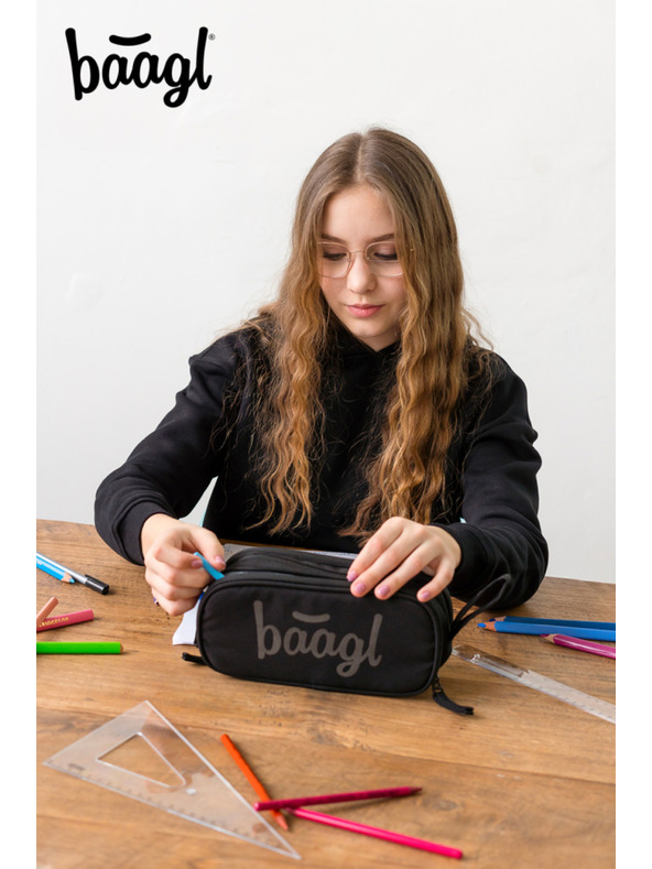 BAAGL  Črn študentski peresnik etue Baagl Black Black