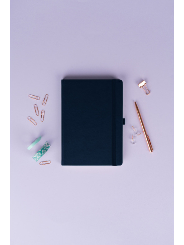 NOTIQUE NOTIQUE Notes Balakron, temno modra barva, pikčasta, 15 x 21 cm