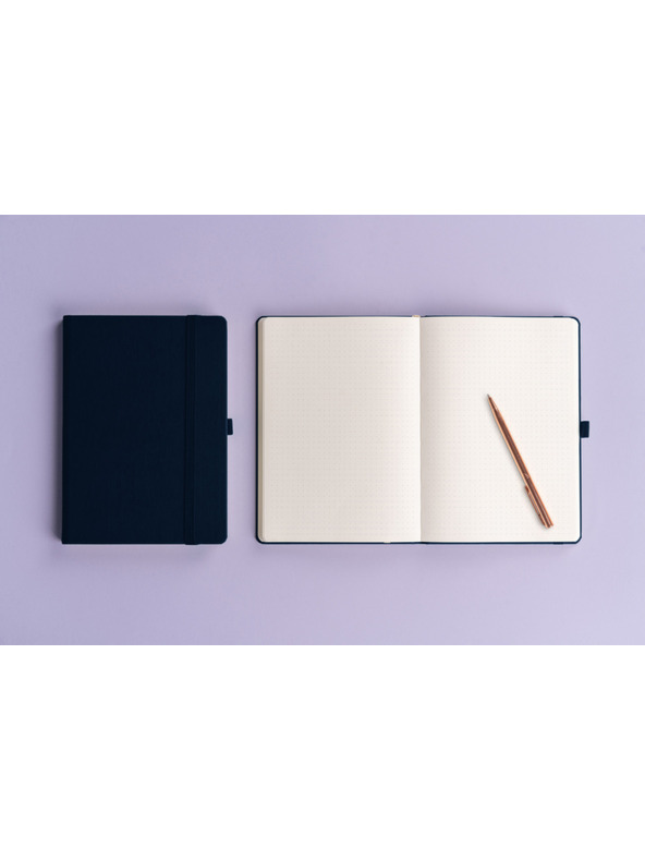 NOTIQUE NOTIQUE Notes Balakron, temno modra barva, pikčasta, 15 x 21 cm