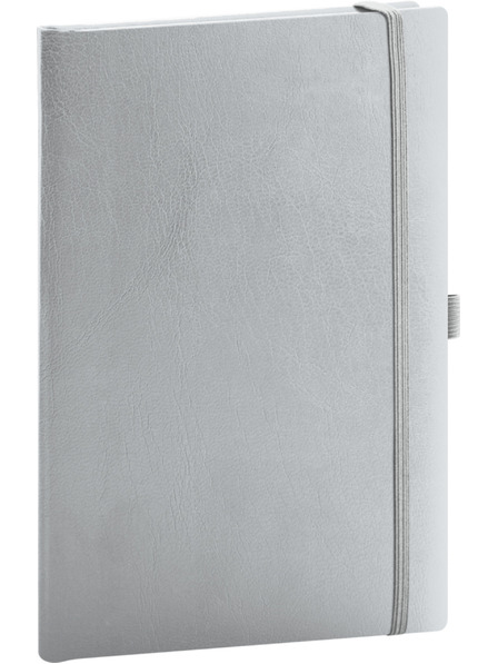 NOTIQUE NOTIQUE Notes Balakron, srebrn, pikčast, 15 x 21 cm