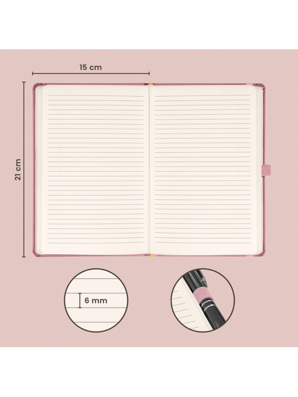 NOTIQUE NOTIQUE Notes Aprint Neo, roza, podložen, 15 x 21 cm