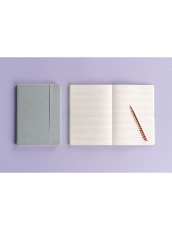 NOTIQUE NOTIQUE Notes Balakron, srebrn, podložen, 15 x 21 cm