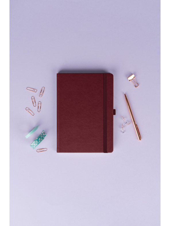 NOTIQUE NOTIQUE Notes Balakron, bordo, s pikami, 15 x 21 cm