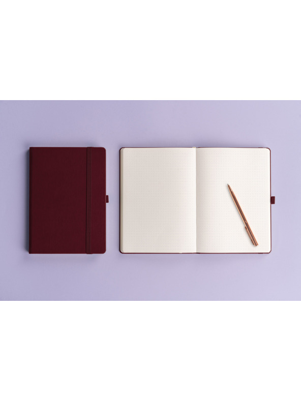 NOTIQUE NOTIQUE Notes Balakron, bordo, s pikami, 15 x 21 cm